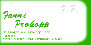 fanni prokopp business card